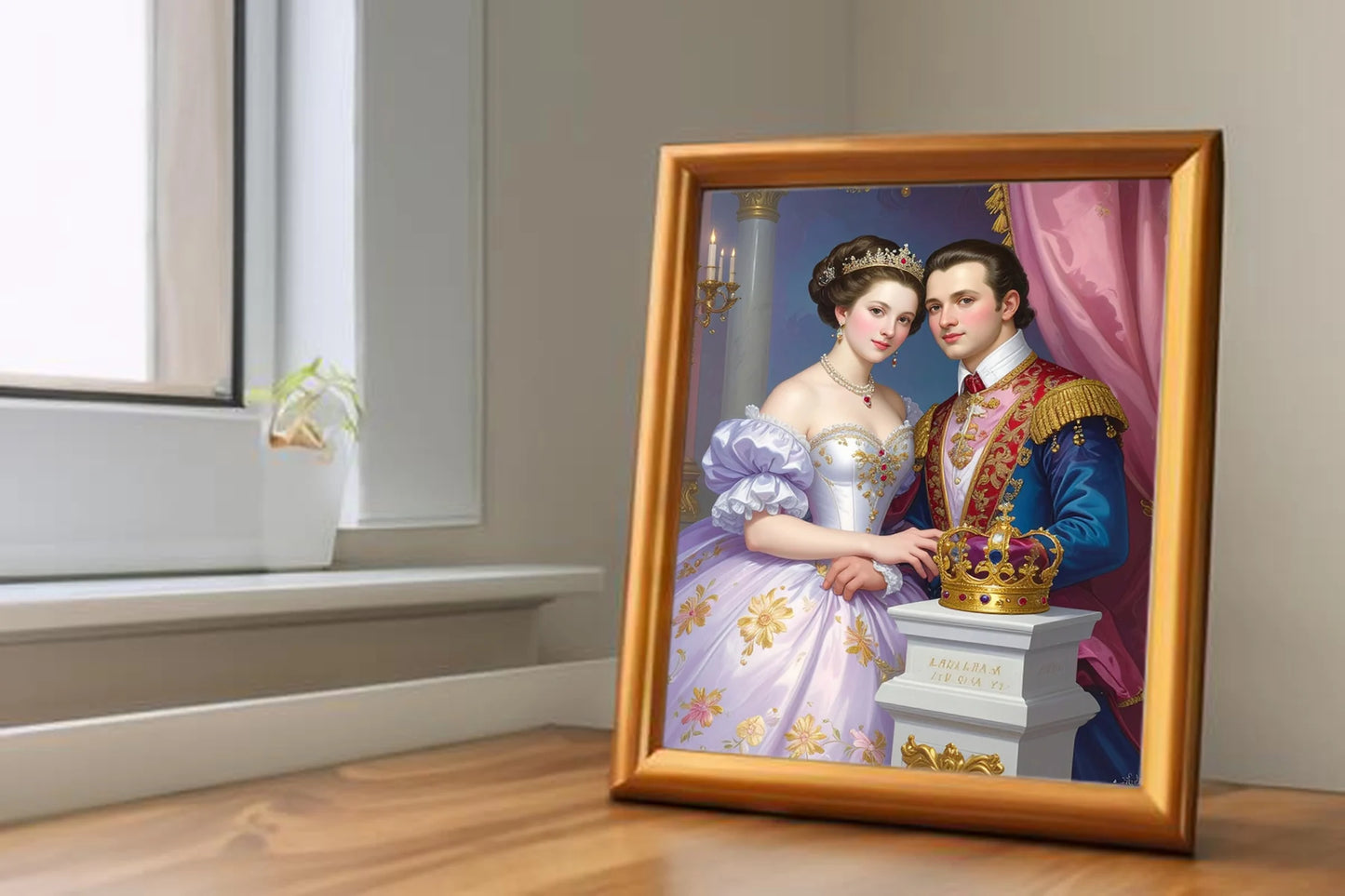 Custom Royal Couple Portrait | Coronation of Nobles | Personalized Wall Art Gift
