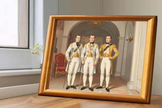 Custom Royal Family Portrait | Palace Guard Brothers | Personalized Wall Art Gift