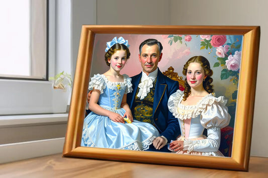 Custom Royal Family Portrait | The Sapphire Bough | Personalized Wall Art Gift