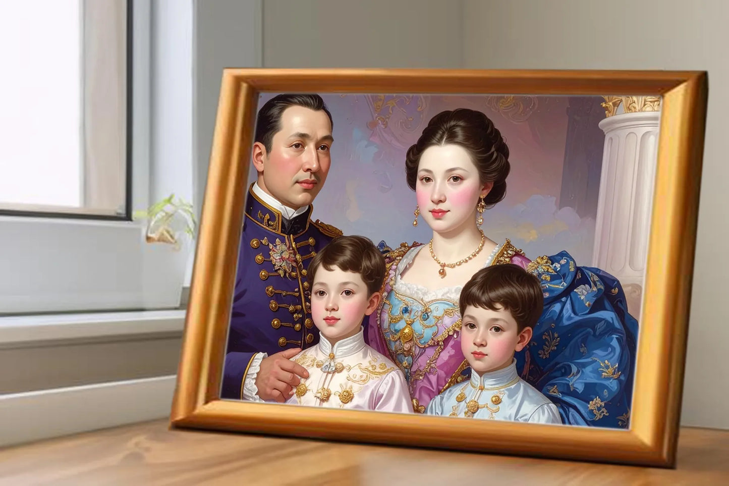Custom Royal Family Portrait | Royal Bloom | Personalized Wall Art Gift