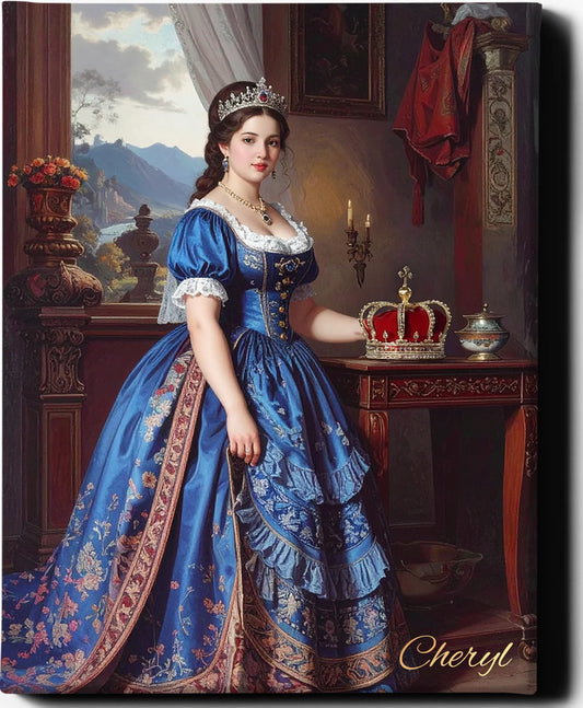 Custom Royal Human Portrait | Fortress Noble 3 | Personalized Wall Art Gift for her