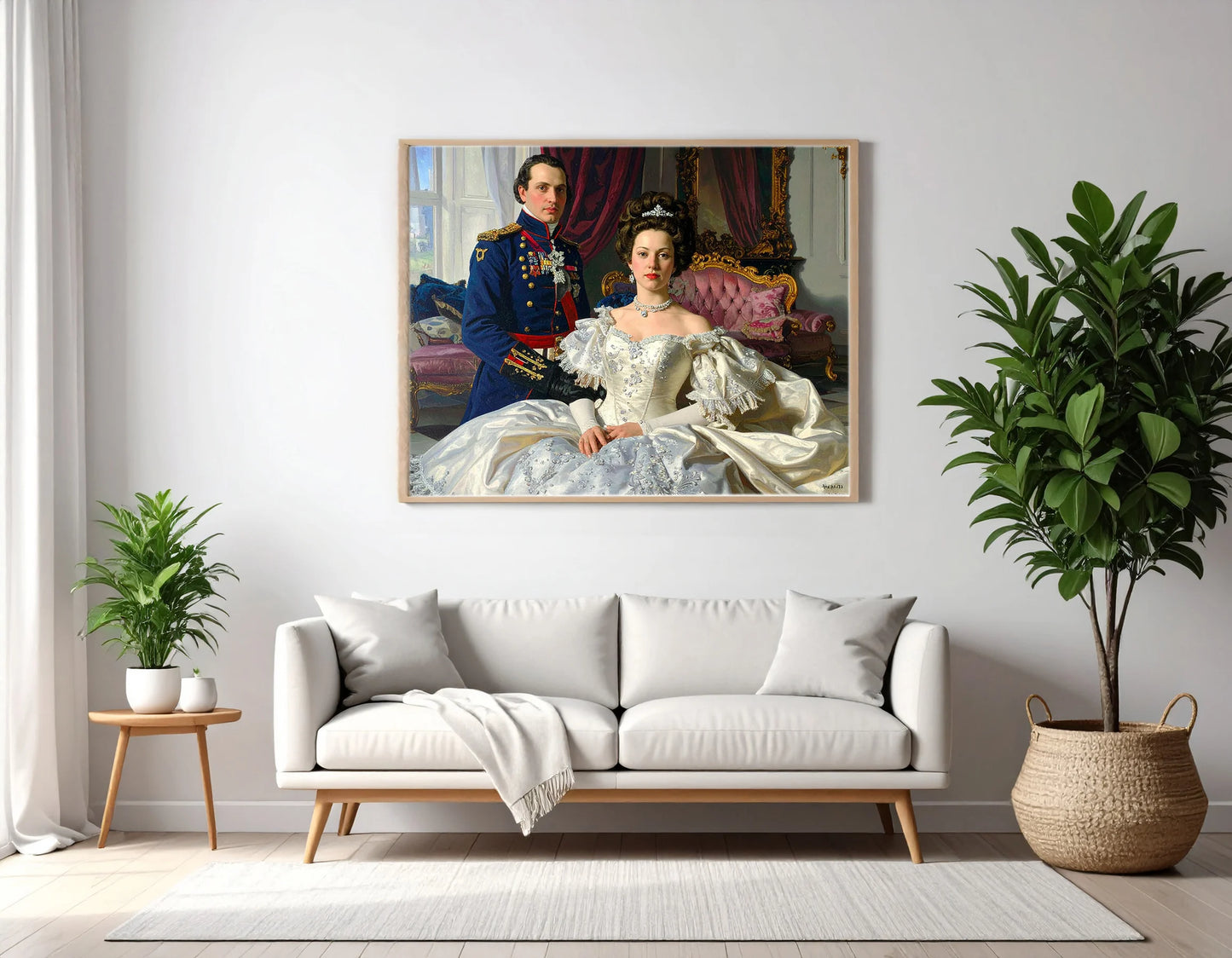 Custom Royal Couple Portrait | Salon Grandeur | Personalized Wall Art Gift