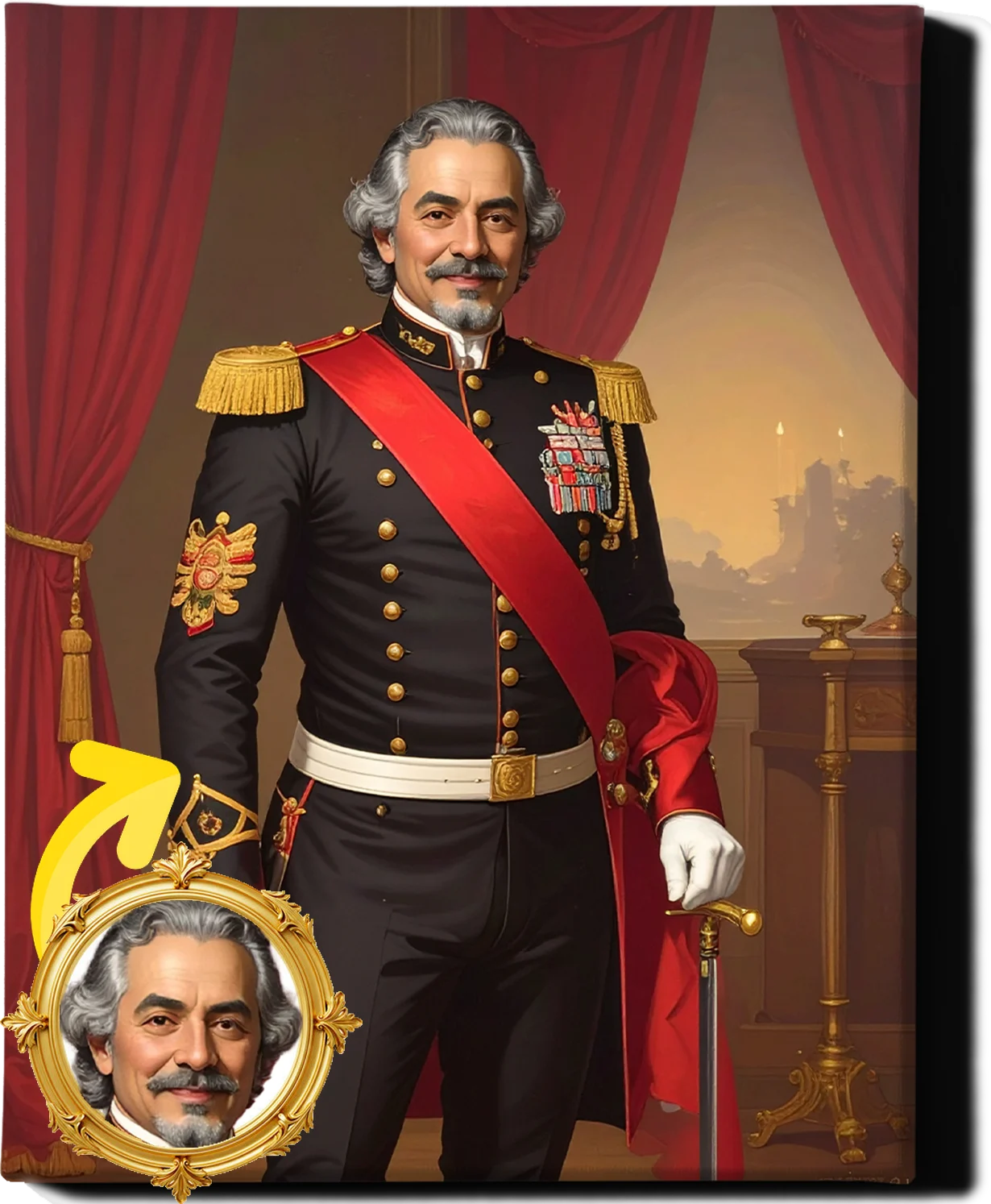 Custom Royal Human Portrait | Lord Mercier | Personalized Wall Art Gift for him