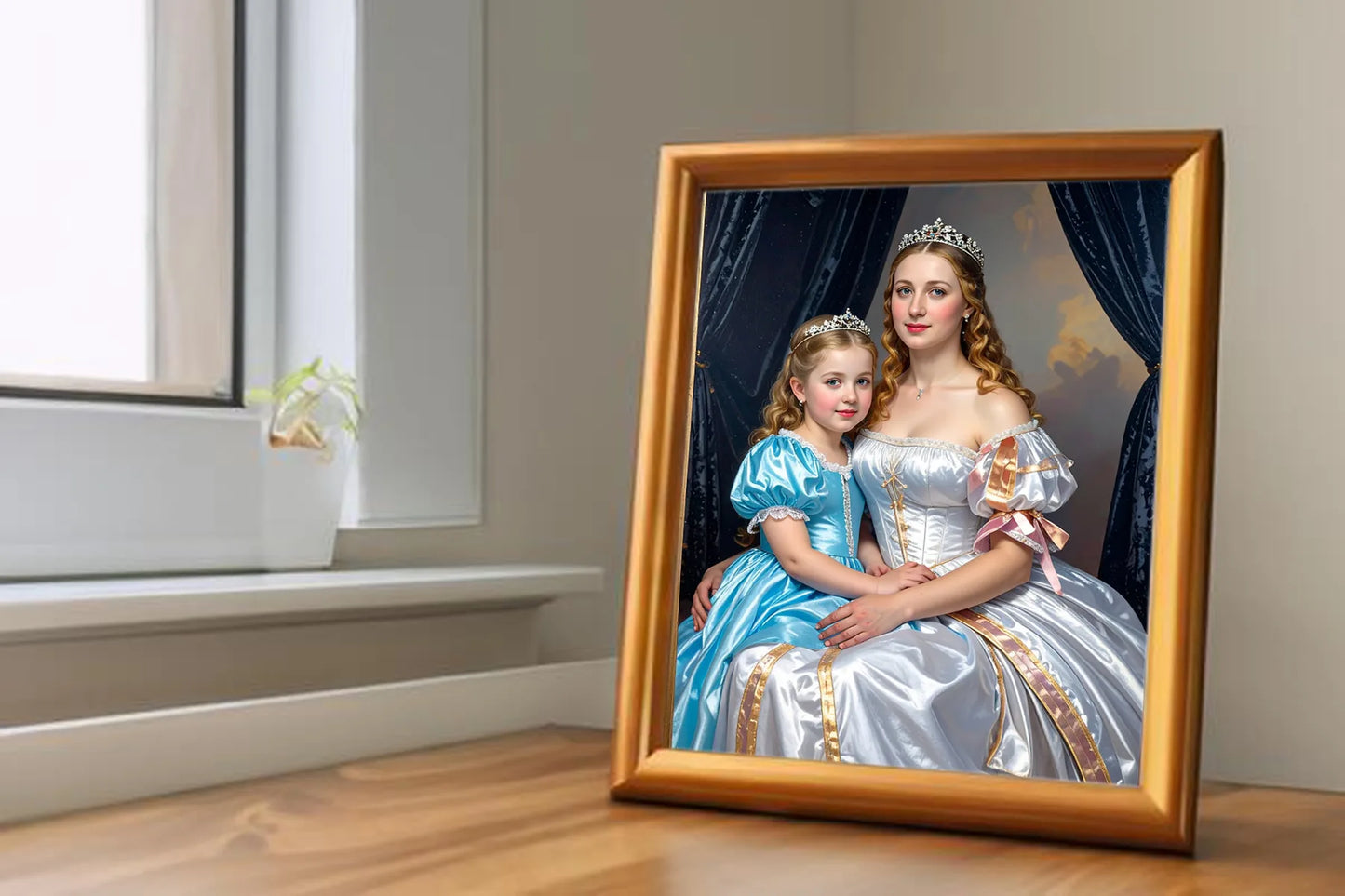 Custom Royal Family Portrait | Royal Blue Heirs | Personalized Wall Art Gift