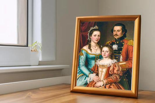 Custom Royal Family Portrait | The Crimson Legacy | Personalized Wall Art Gift