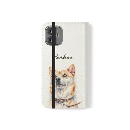 Custom Flip Phone Case – Faux Leather, Card Holder & Stand Feature