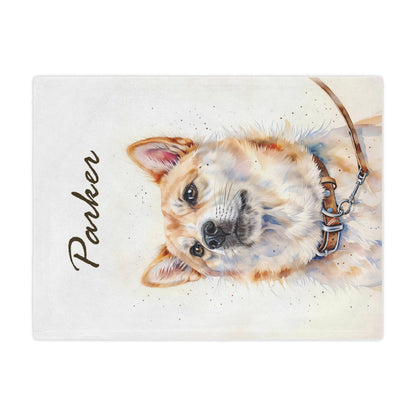 Personalized Dog Microfiber Blanket - Cozy Pet Blanket with Custom Name