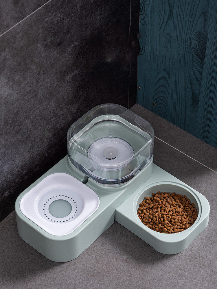 Double Bowl Automatic Drinking Cat Food Bowl