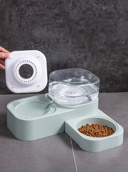 Double Bowl Automatic Drinking Cat Food Bowl