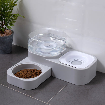 Double Bowl Automatic Drinking Cat Food Bowl