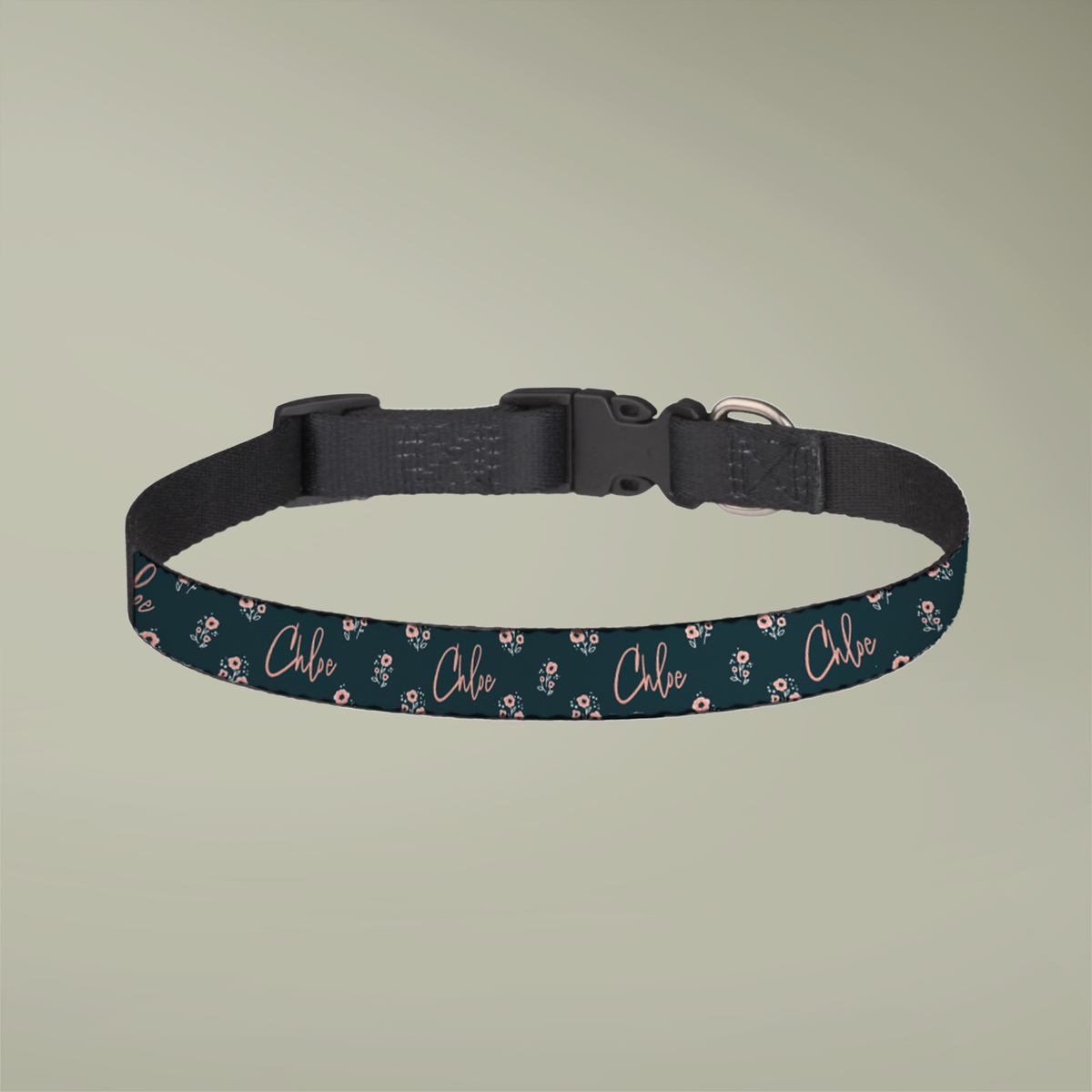 Custom printed dog collar with name & phone number