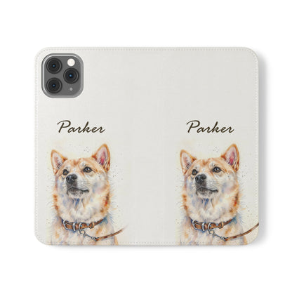 Custom Flip Phone Case – Faux Leather, Card Holder & Stand Feature
