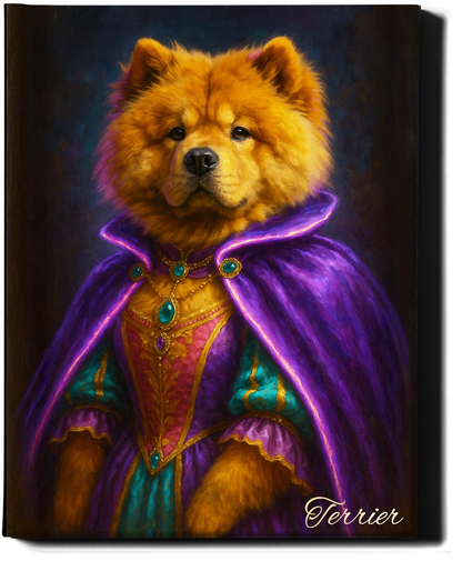 Custom Royal Pet Portrait | Archduke Wuffles | Personalized Wall Art for Pet Lovers