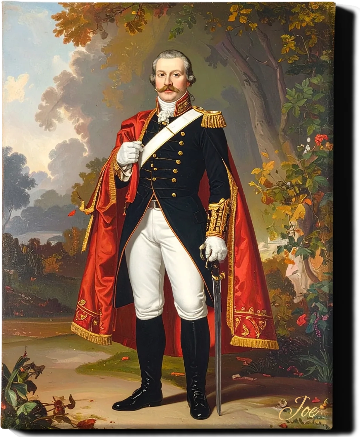 Custom Royal Human Portrait | Baron Alaric | Personalized Wall Art Gift for him