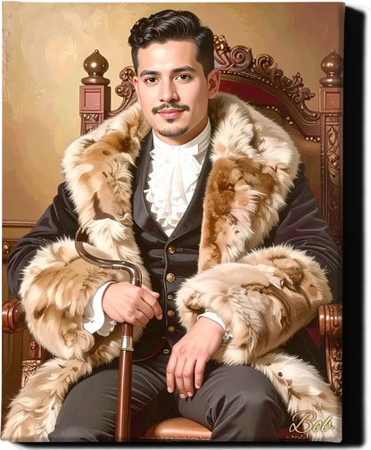 Custom Royal Human Portrait | Baron Aurelio | Personalized Wall Art Gift for him