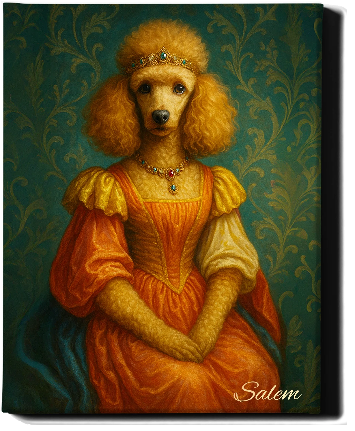 Custom Royal Pet Portrait | Baroness Biscuit | Personalized Wall Art for Pet Lovers