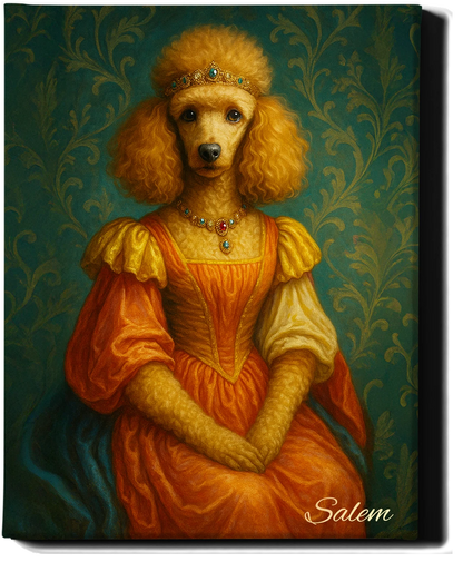 Custom Royal Pet Portrait | Baroness Biscuit | Personalized Wall Art for Pet Lovers