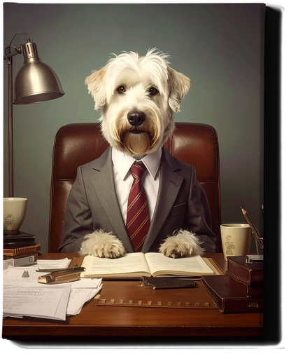 Custom Royal Pet Portrait | Boss Barkley | Personalized Wall Art for Pet Lovers