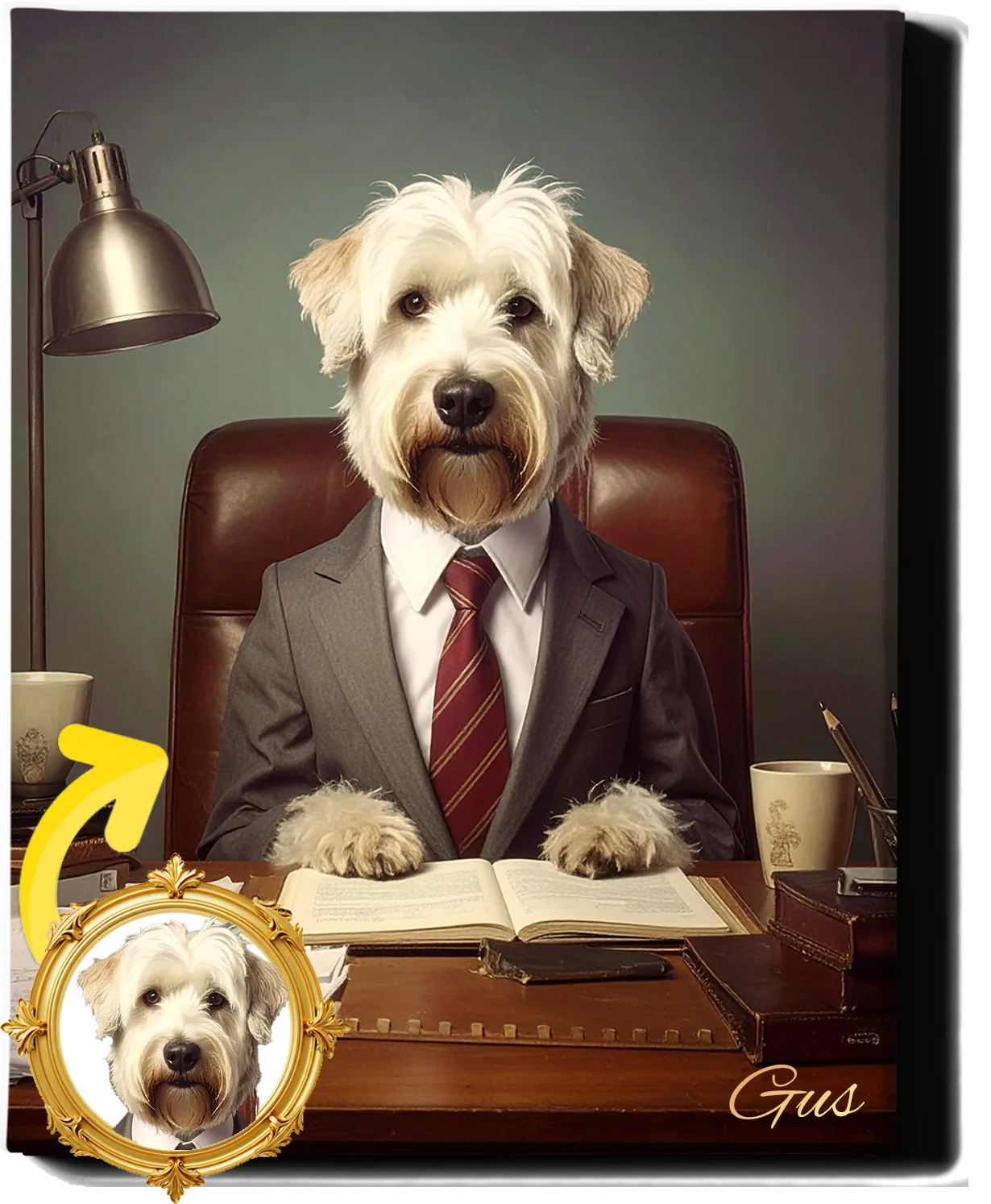 Custom Royal Pet Portrait | Boss Barkley | Personalized Wall Art for Pet Lovers