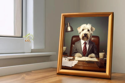 Custom Royal Pet Portrait | Boss Barkley | Personalized Wall Art for Pet Lovers