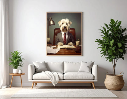 Custom Royal Pet Portrait | Boss Barkley | Personalized Wall Art for Pet Lovers