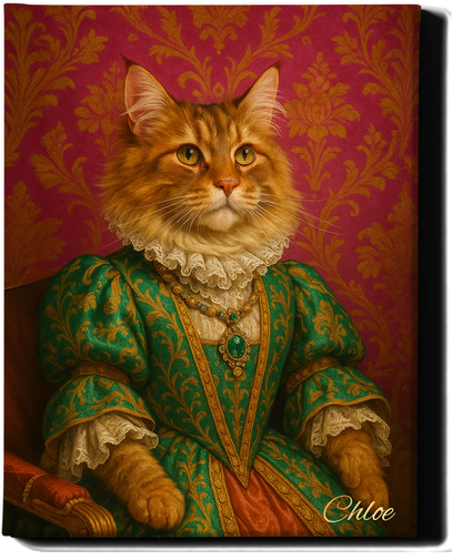 Custom Royal Pet Portrait | Colonel Pawsworth | Personalized Wall Art for Pet Lovers