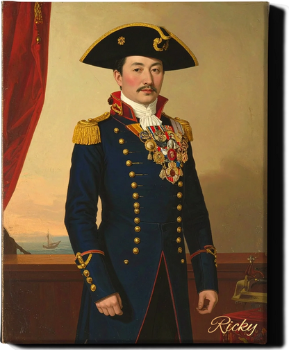 Custom Royal Human Portrait | Commodore Jin | Personalized Wall Art Gift for him