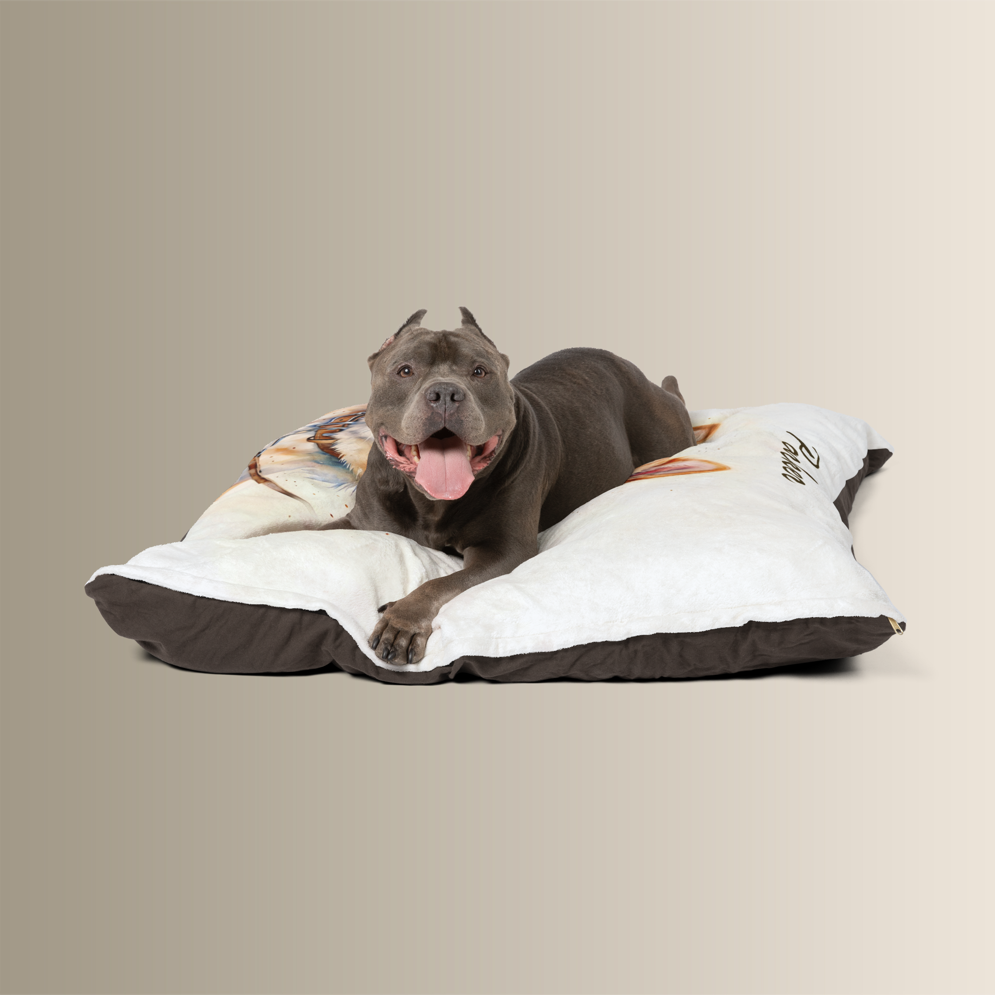 Custom dog bed with personalized name & design