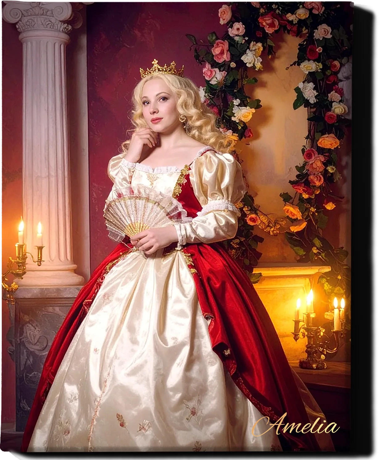 Custom Royal Human Portrait | Dashing Princess | Personalized Wall Art Gift for her