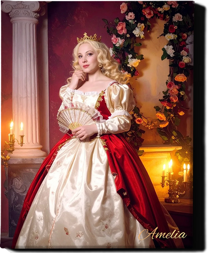 Custom Royal Human Portrait | Dashing Princess | Personalized Wall Art Gift for her