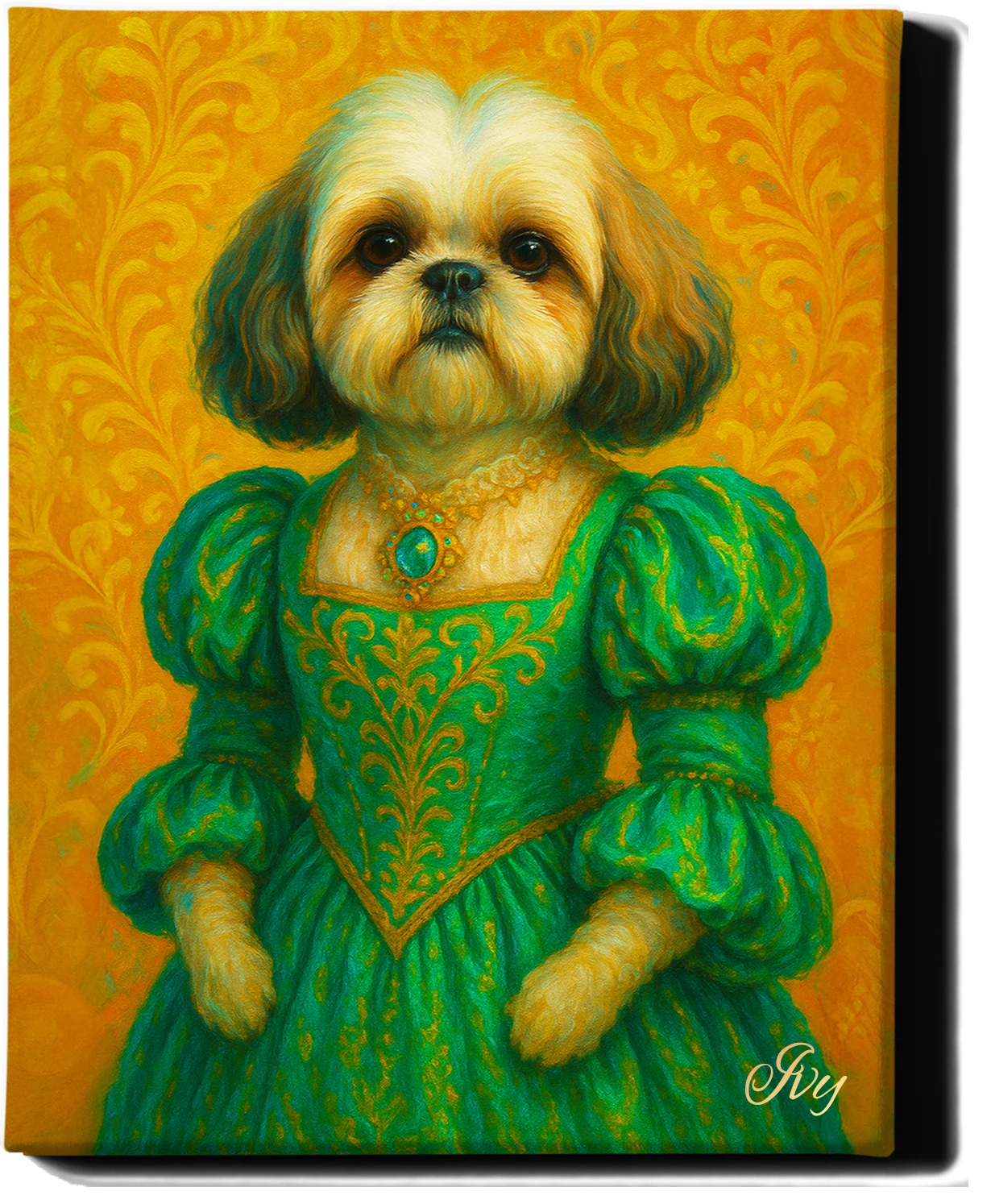 Custom Royal Pet Portrait | Duchess Furrington | Personalized Wall Art for Pet Lovers