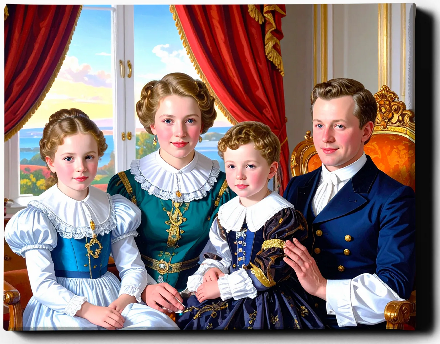 Custom Royal Family Portrait | Dynasty of Harmony | Personalized Wall Art Gift