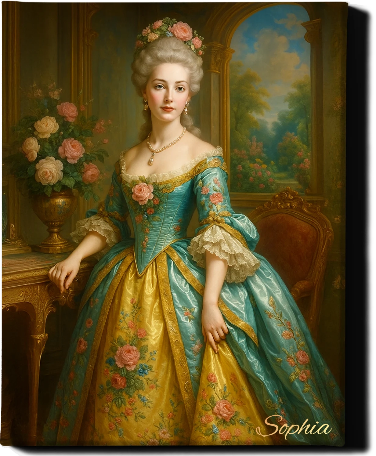 Custom Royal Human Portrait | Elegant Noblewoman 2 | Personalized Wall Art Gift for her
