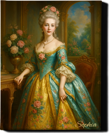 Custom Royal Human Portrait | Elegant Noblewoman 2 | Personalized Wall Art Gift for her