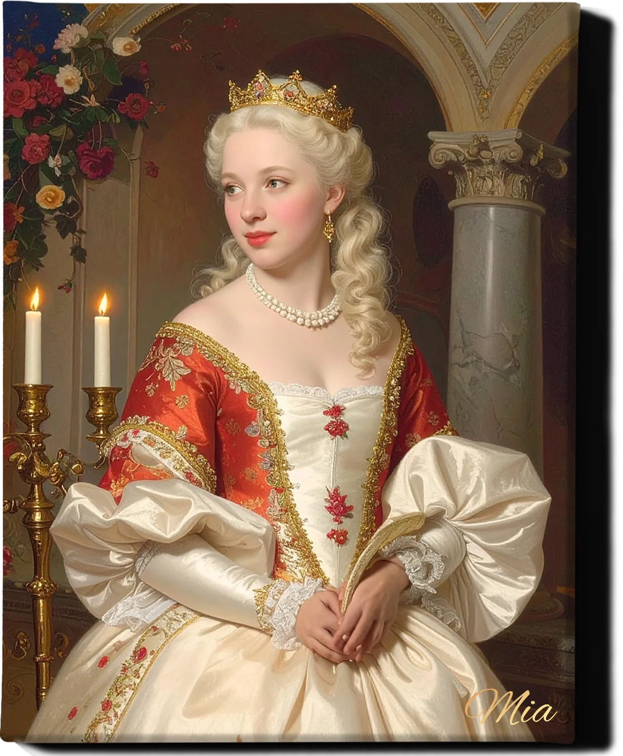 Custom Royal Human Portrait | Elegant Noblewoman 4 | Personalized Wall Art Gift for her