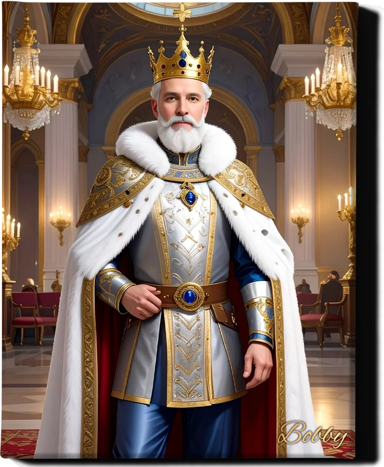 Custom Royal Human Portrait | Emperor Aurelius the Magnificent| Personalized Wall Art Gift for him