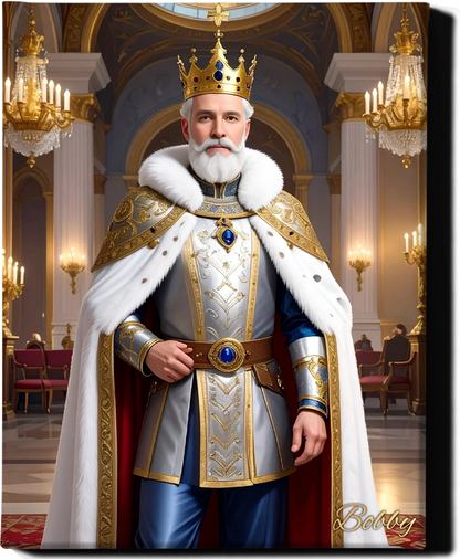 Custom Royal Human Portrait | Emperor Aurelius the Magnificent| Personalized Wall Art Gift for him