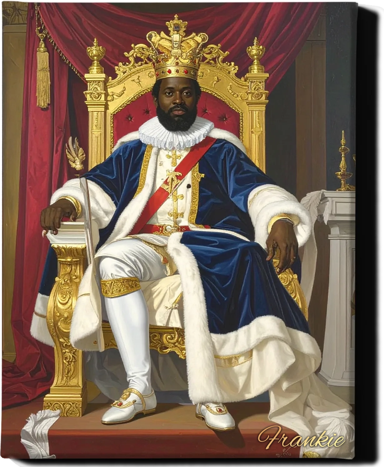 Custom Royal Human Portrait | Emperor Makonen | Personalized Wall Art Gift for him