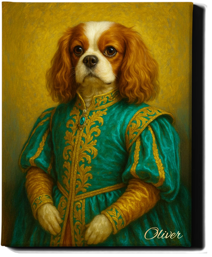 Custom Royal Pet Portrait | Empress Tailsa | Personalized Wall Art for Pet Lovers