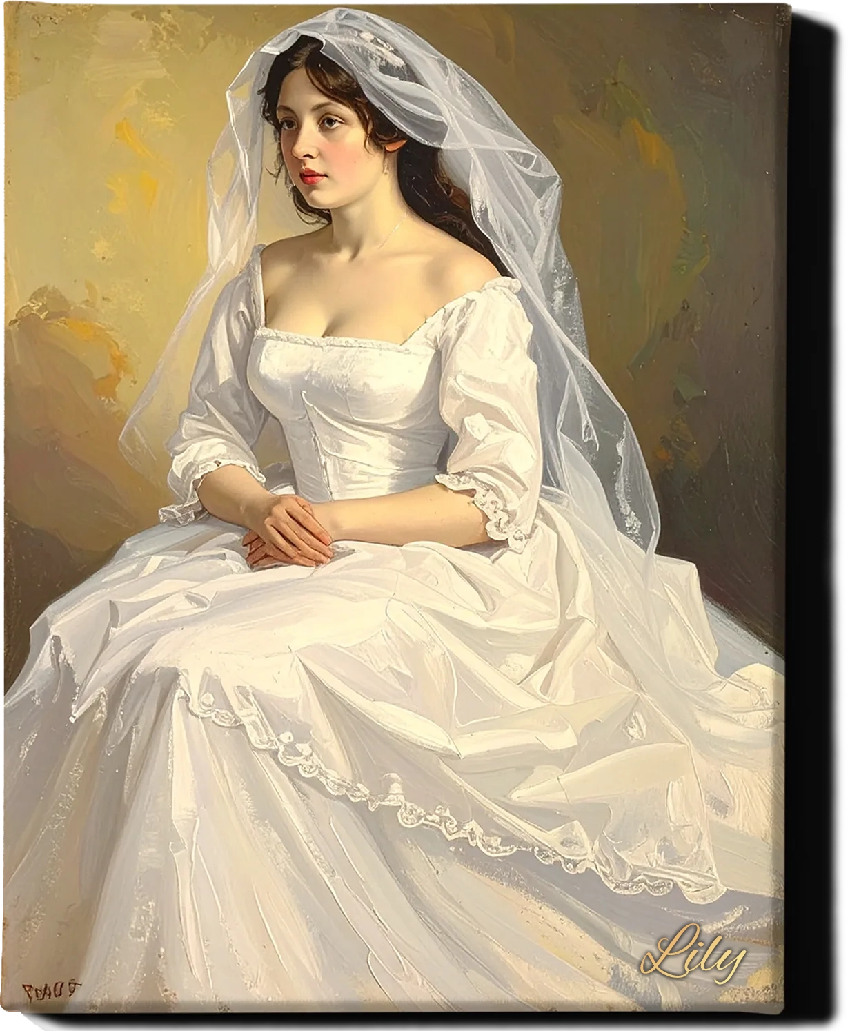 Custom Royal Human Portrait | Ethereal Victorian Bride | Personalized Wall Art Gift for her