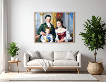 Custom Royal Family Portrait | The House of Verdant Oak | Personalized Wall Art Gift