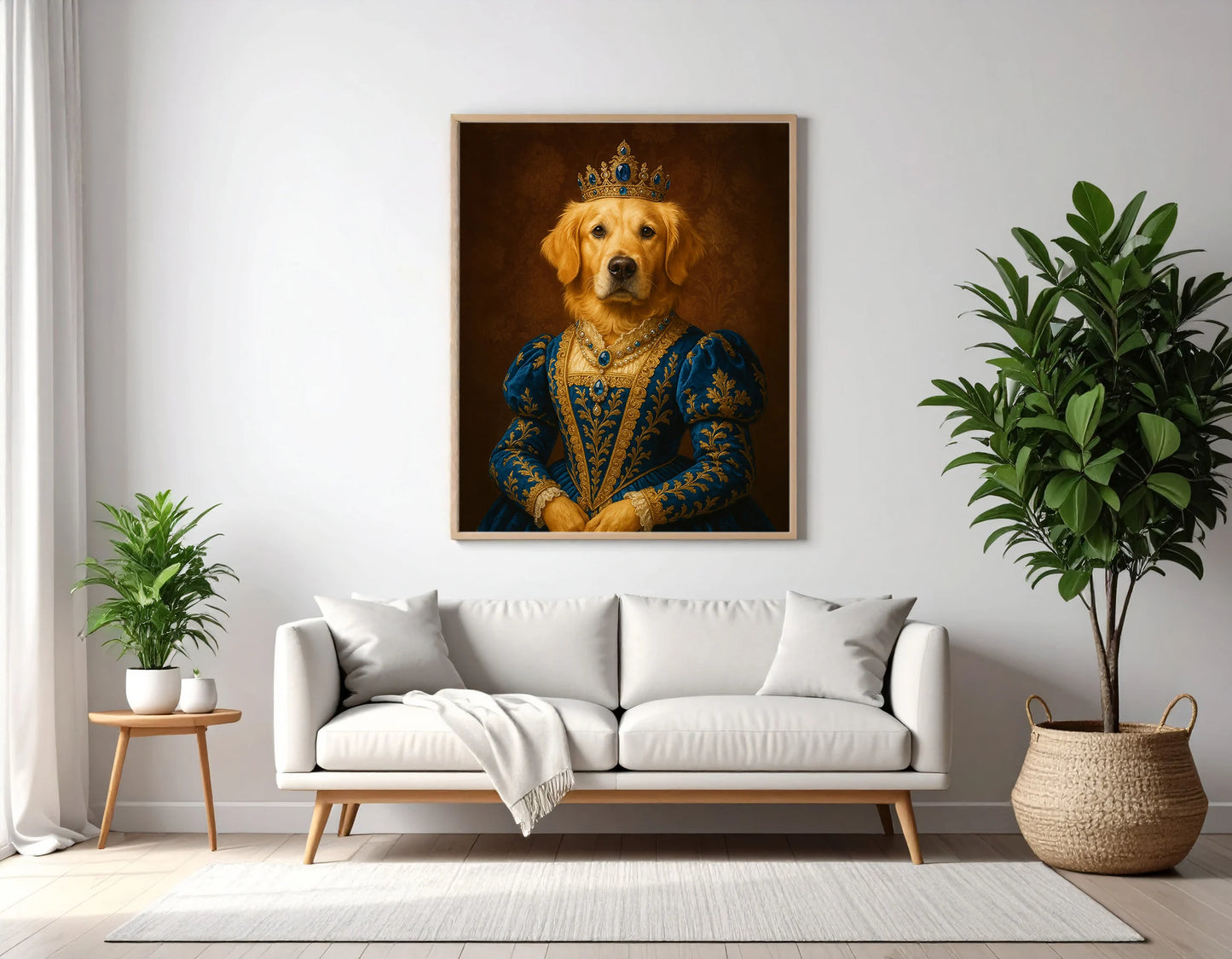 Custom Royal Pet Portrait | Belladonna Fuzz | Personalized Wall Art for Pet Lovers