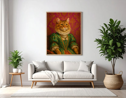 Custom Royal Pet Portrait | Colonel Pawsworth | Personalized Wall Art for Pet Lovers