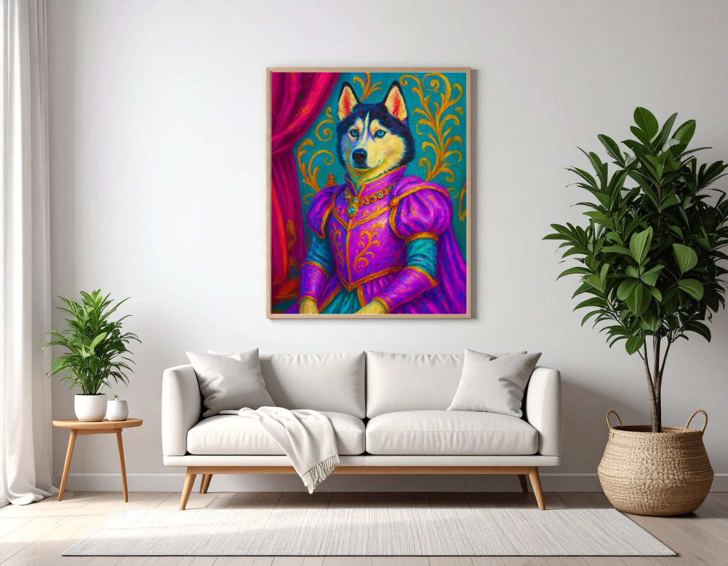 Custom Royal Pet Portrait | King Flufferton | Personalized Wall Art for Pet Lovers