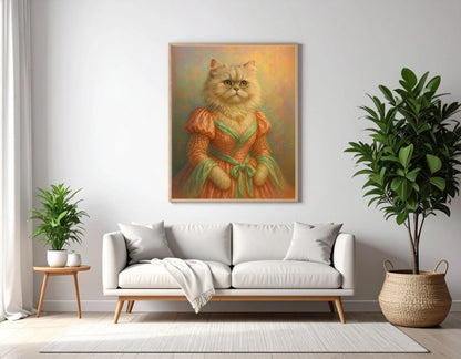Custom Royal Pet Portrait | Lady Velvetpaws | Personalized Wall Art for Pet Lovers