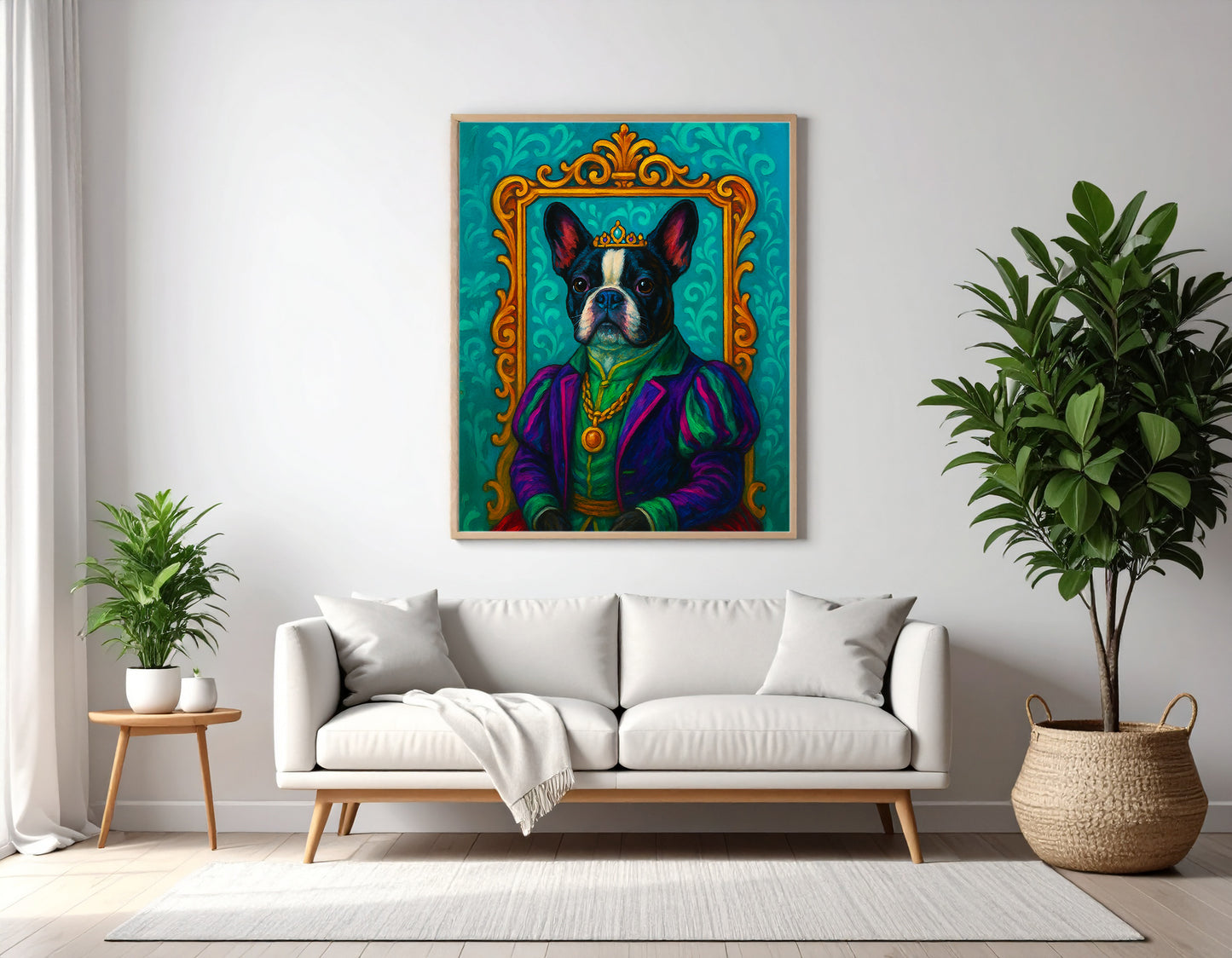 Custom Royal Pet Portrait | General Biscuit | Personalized Wall Art for Pet Lovers