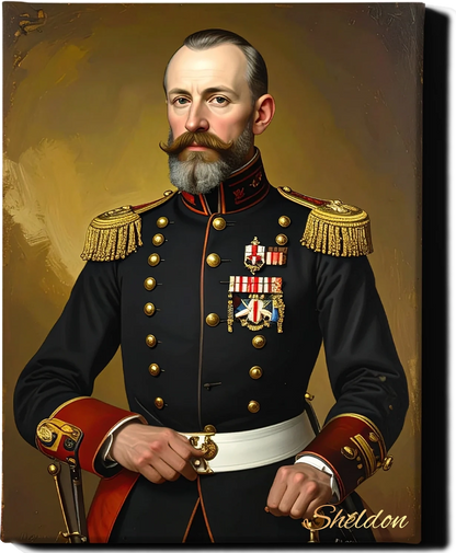 Custom Royal Human Portrait | General Thorne of the Imperial Guard | Personalized Wall Art Gift for him