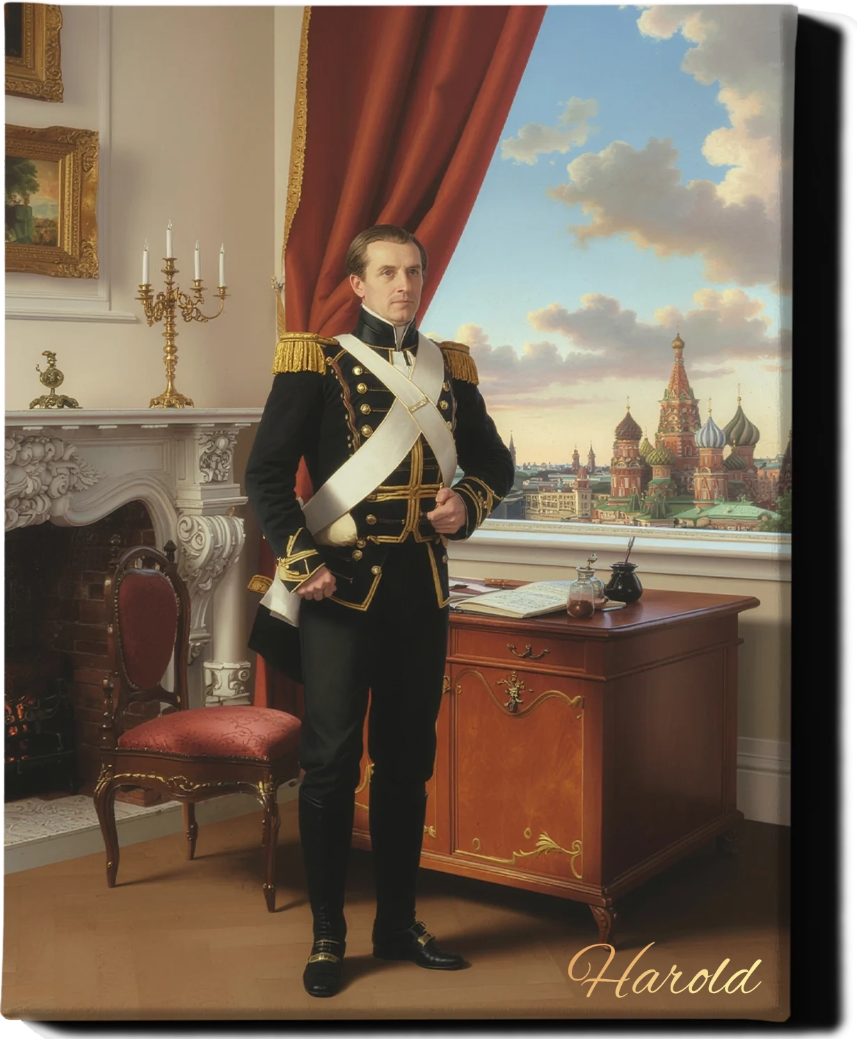 Custom Royal Human Portrait | General Volkov | Personalized Wall Art Gift for him