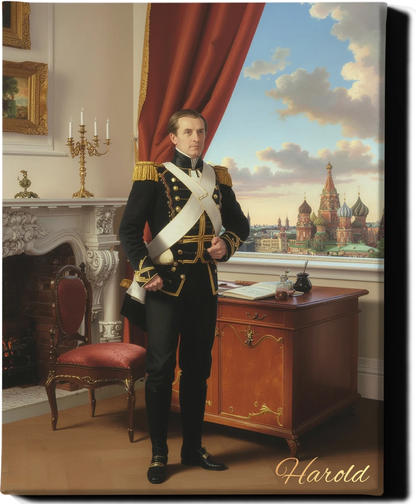 Custom Royal Human Portrait | General Volkov | Personalized Wall Art Gift for him