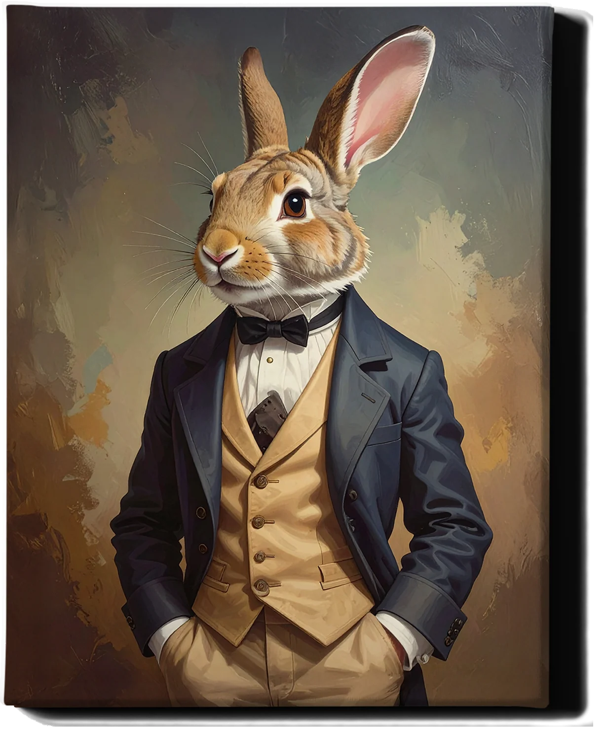 Custom Royal Pet Portrait | Gentleman Hare Duke | Personalized Wall Art for Pet Lovers